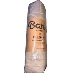 NIP King Bed Skirt Brown/khaki 15-Inch Drop Premium Microfiber Bare Home